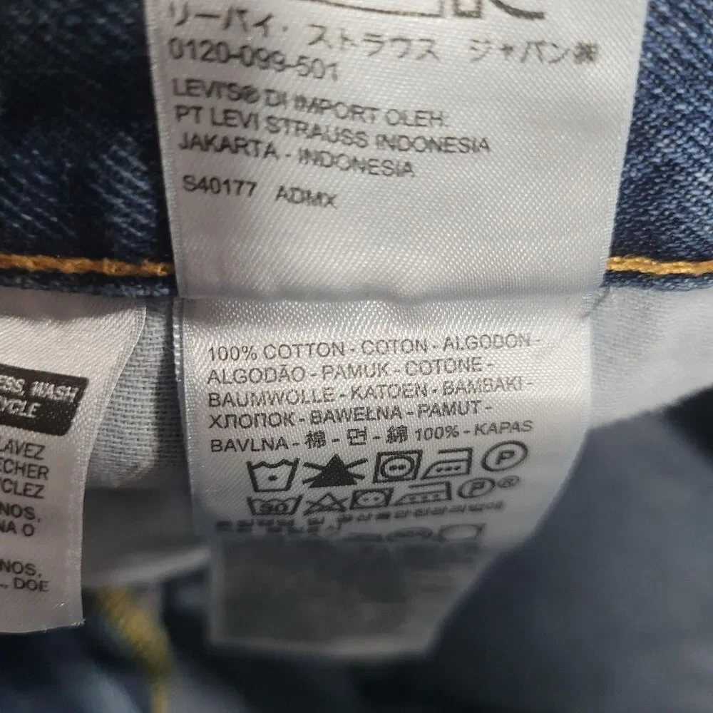 Levi's 550 Jeans Mens 46x32 Blue Med Wash Relaxed Tapered Zip Fly Denim Cotton
